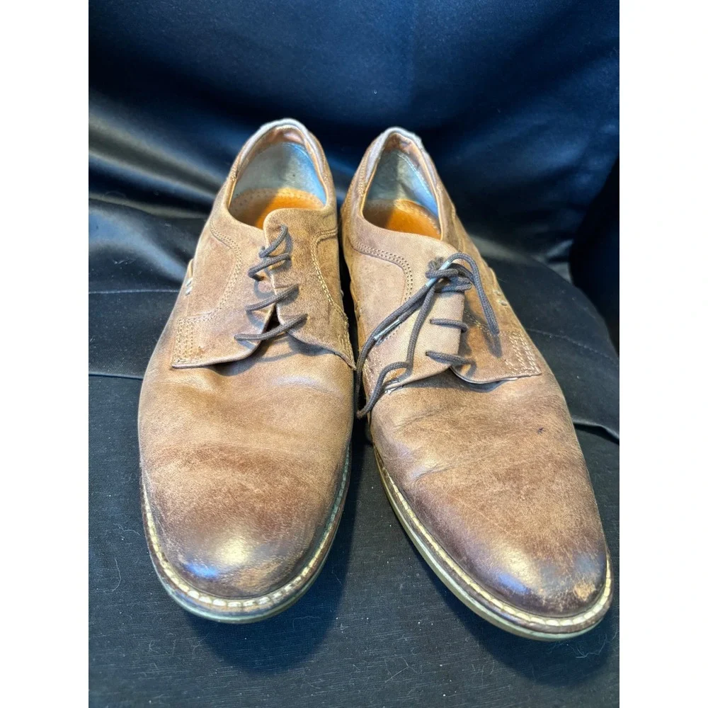 Alfani Mens Kevin Brown Leather Textile Lace Up Oxford Dress Shoes WPL 8046